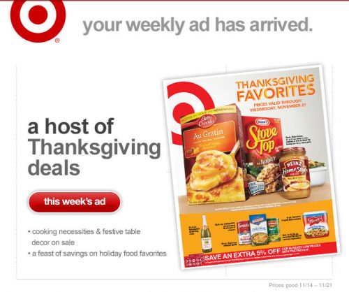 Target Thanksgiving Offers New Heads Up More Thanksgiving Grocery Deals On Tar S Line Ad