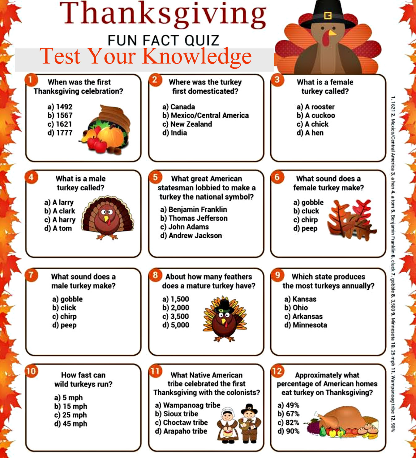 Thanksgiving Trivia Multiple Choice Awesome Thanksgiving Day Trivia Questions and Answers Printable