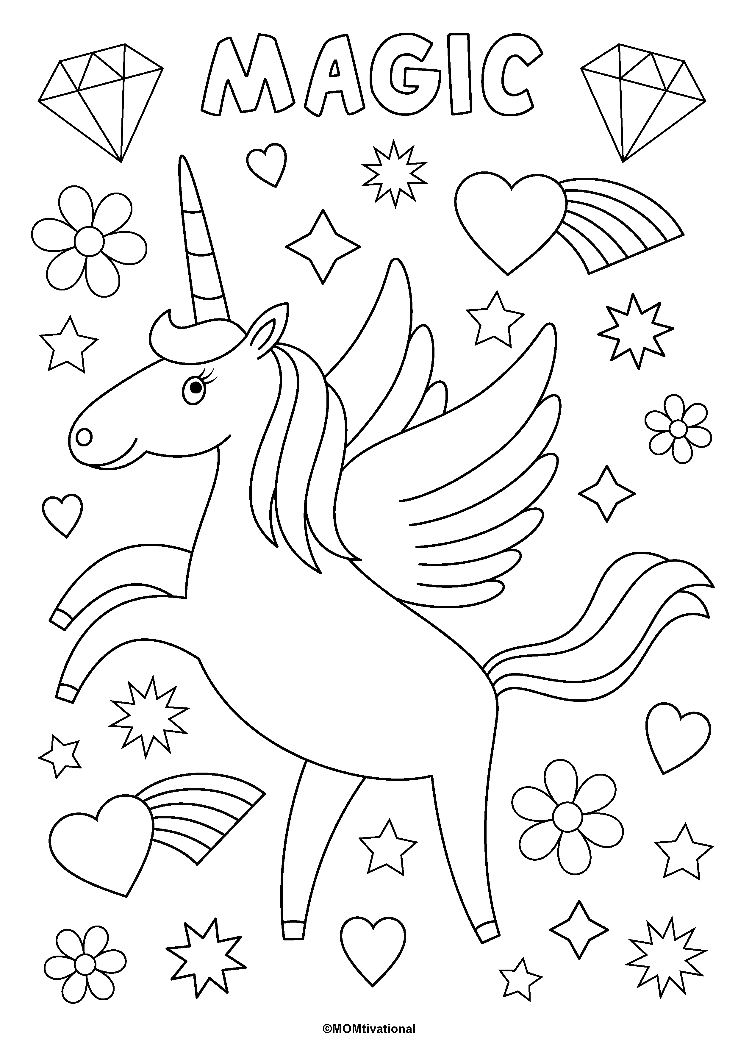 Unicorn Coloring Page Free Printable Beautiful Fun and Free Unicorn Coloring Pages for Kids Momtivational