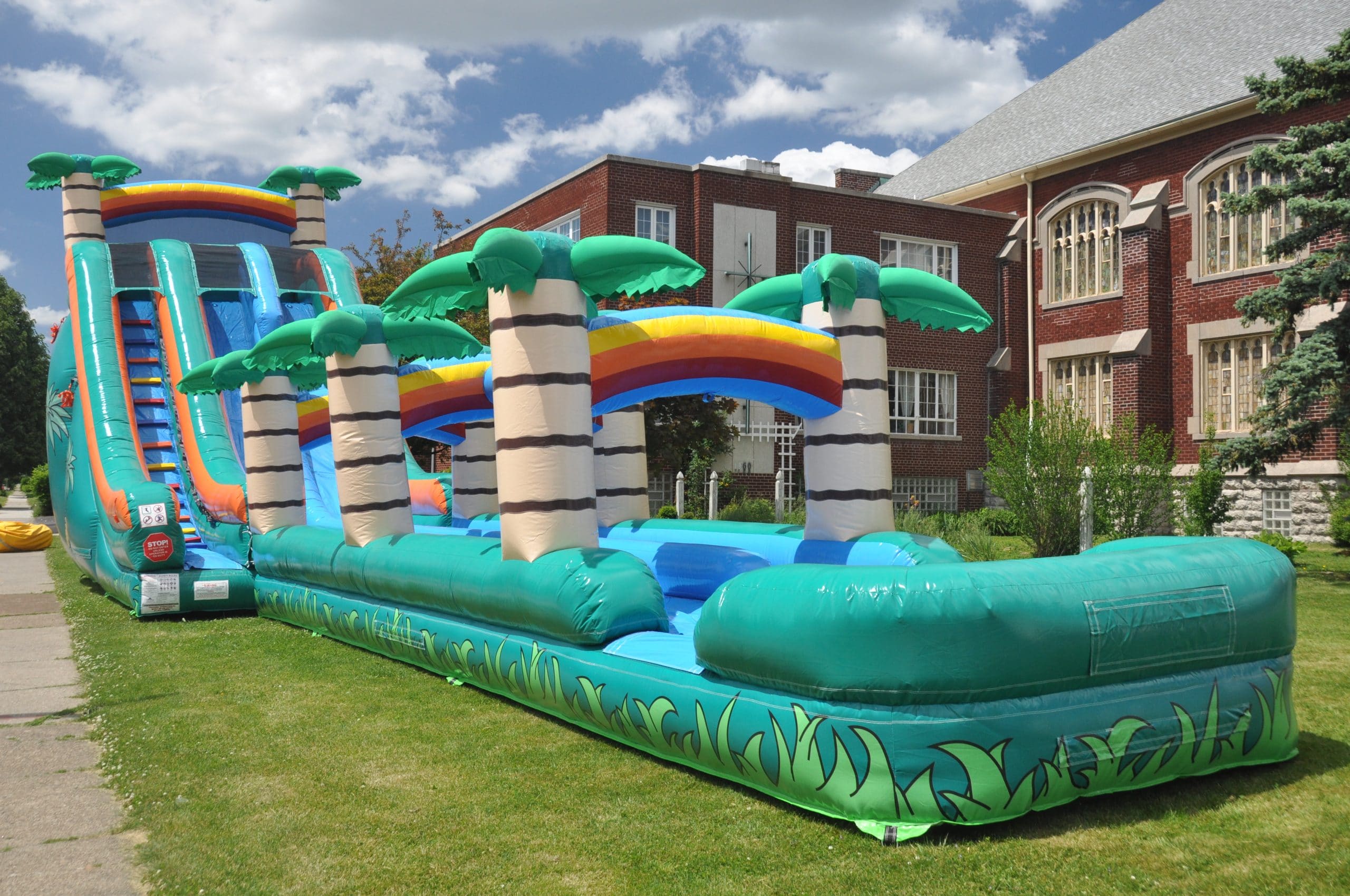 Water Jump House Unique Tropical Double Lane Slip and Slide Water Inflatable Jump Houses Dallas