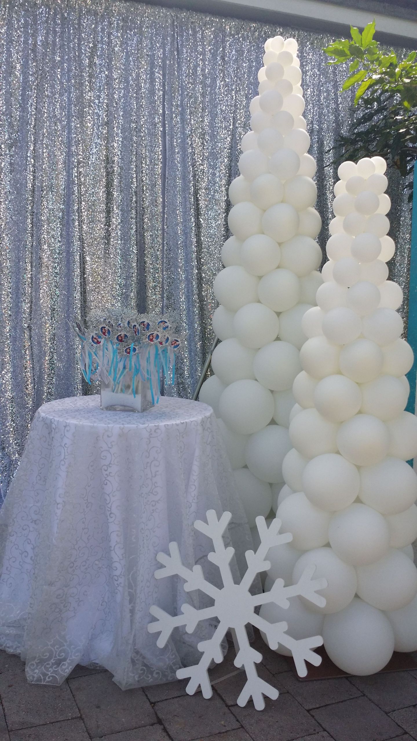 Winter Wonderland Balloons Best Of 018 Silver Sequin Draping Balloon Trees &amp; Wood Snowflake Collection