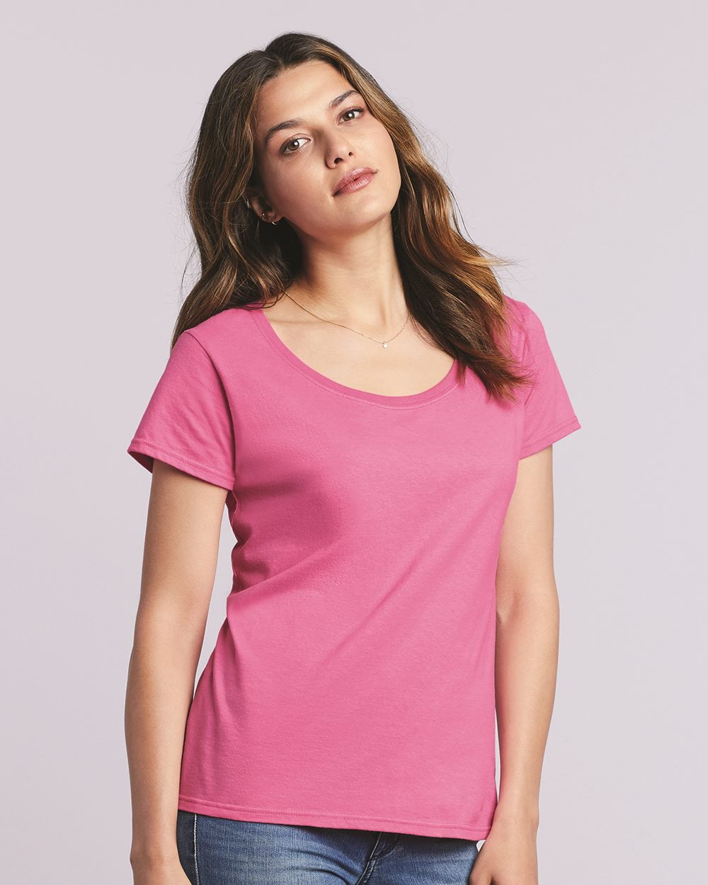 Women&amp;#039;s Scoop Neck Tee Shirts Beautiful Gildan softstyle Women’s Deep Scoop Neck T Shirt Walmart