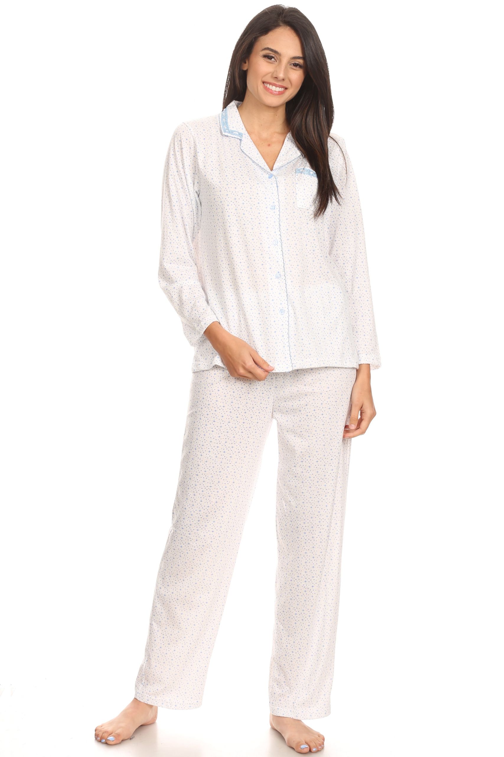 Womens Long Pyjamas Unique 2125 Womens Sleepwear Pajamas Woman Long Sleeve button Down Set White