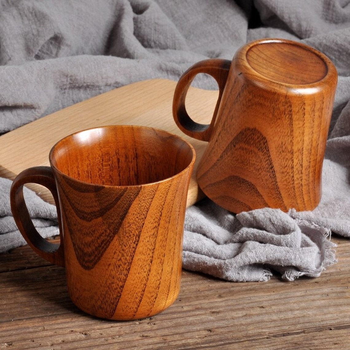 Wooden Coffee Mug Unique 280ml Handmade Wooden Coffee Mug Tea Cup with Handle Wood Etsy