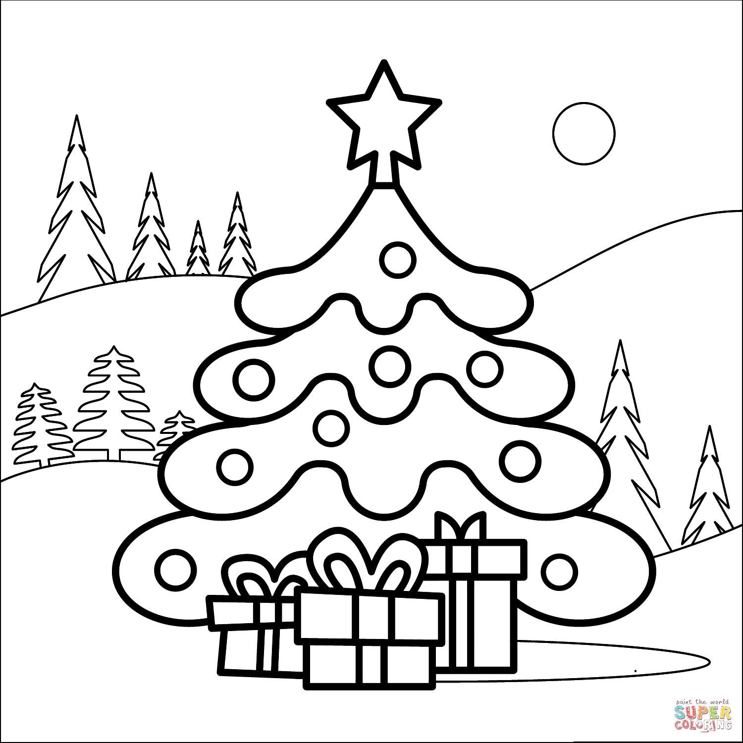 Xmas Tree Coloring Sheets Lovely Free Christmas Tree Coloring Pages for the Kids