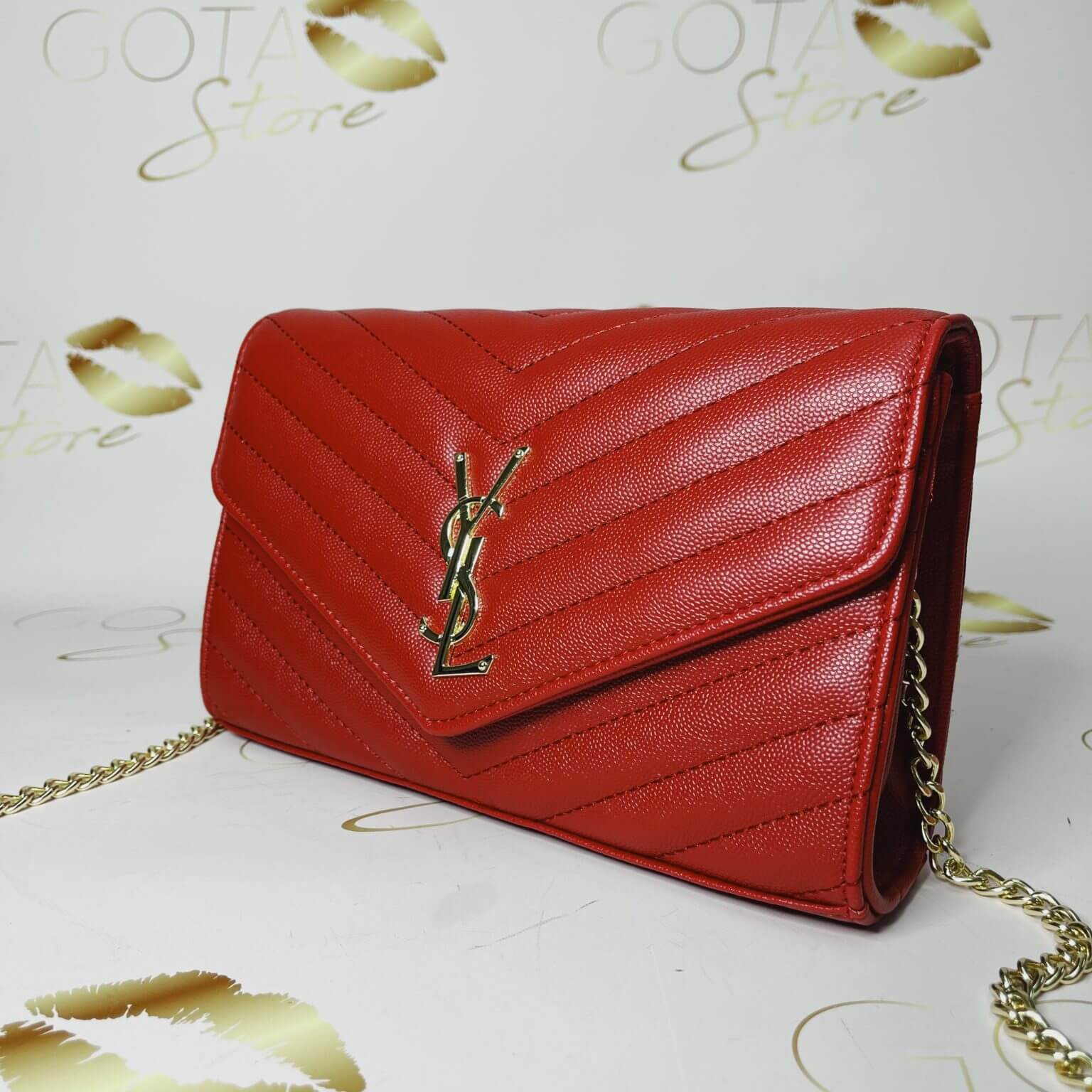 Ysl Clutch Purse Unique Quilted Loulou Ysl Red Clutch Bag Leather Women S Medium Purse Gota