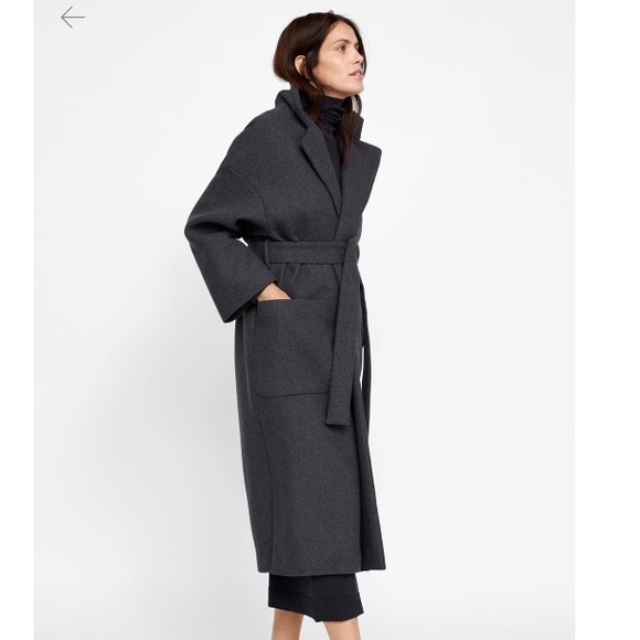 Zara Black Coat Lovely Zara Jackets &amp; Coats Zara Long Black Wool Coat with Belt