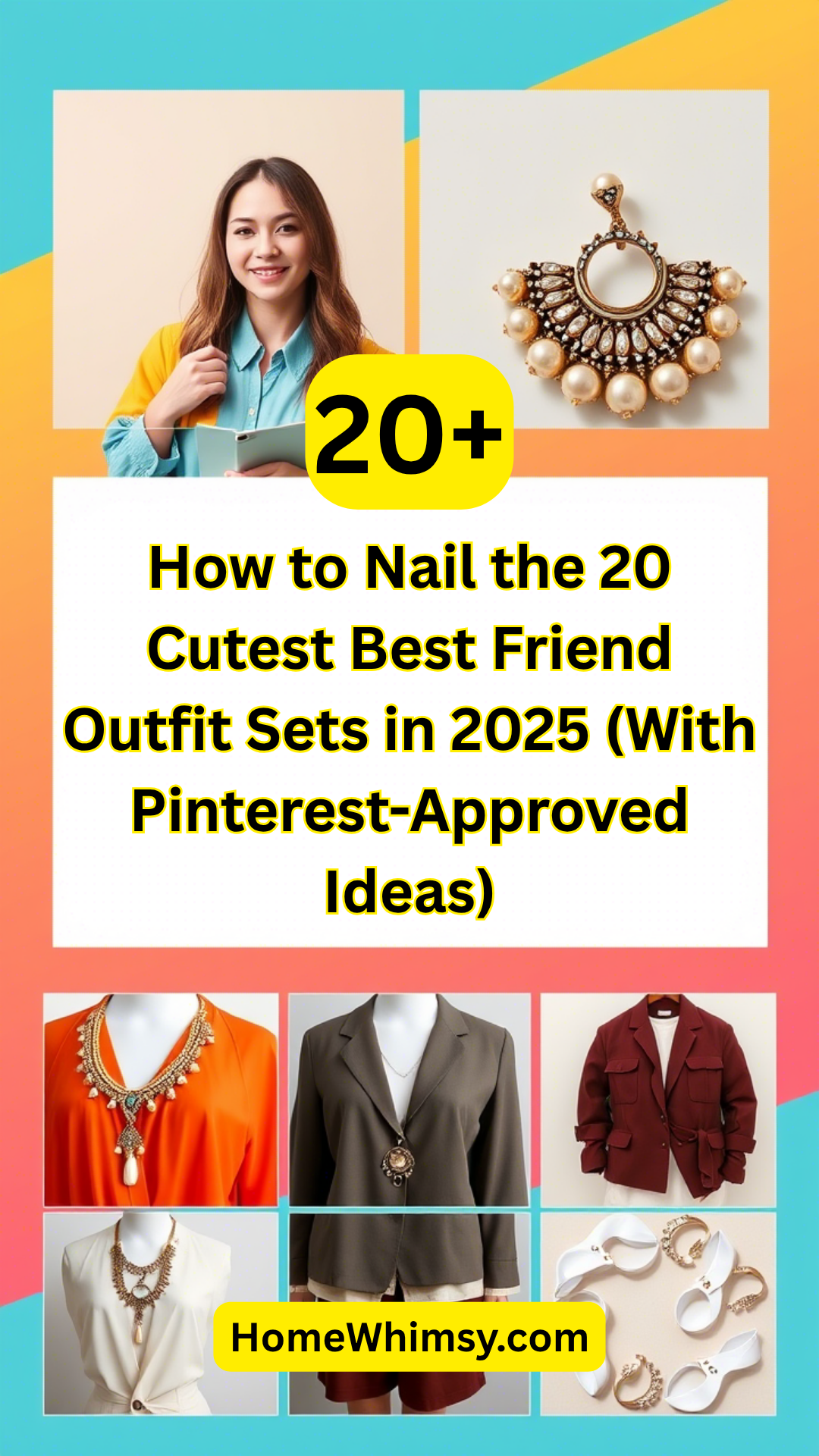 Best friend outfit sets with statement jewelry