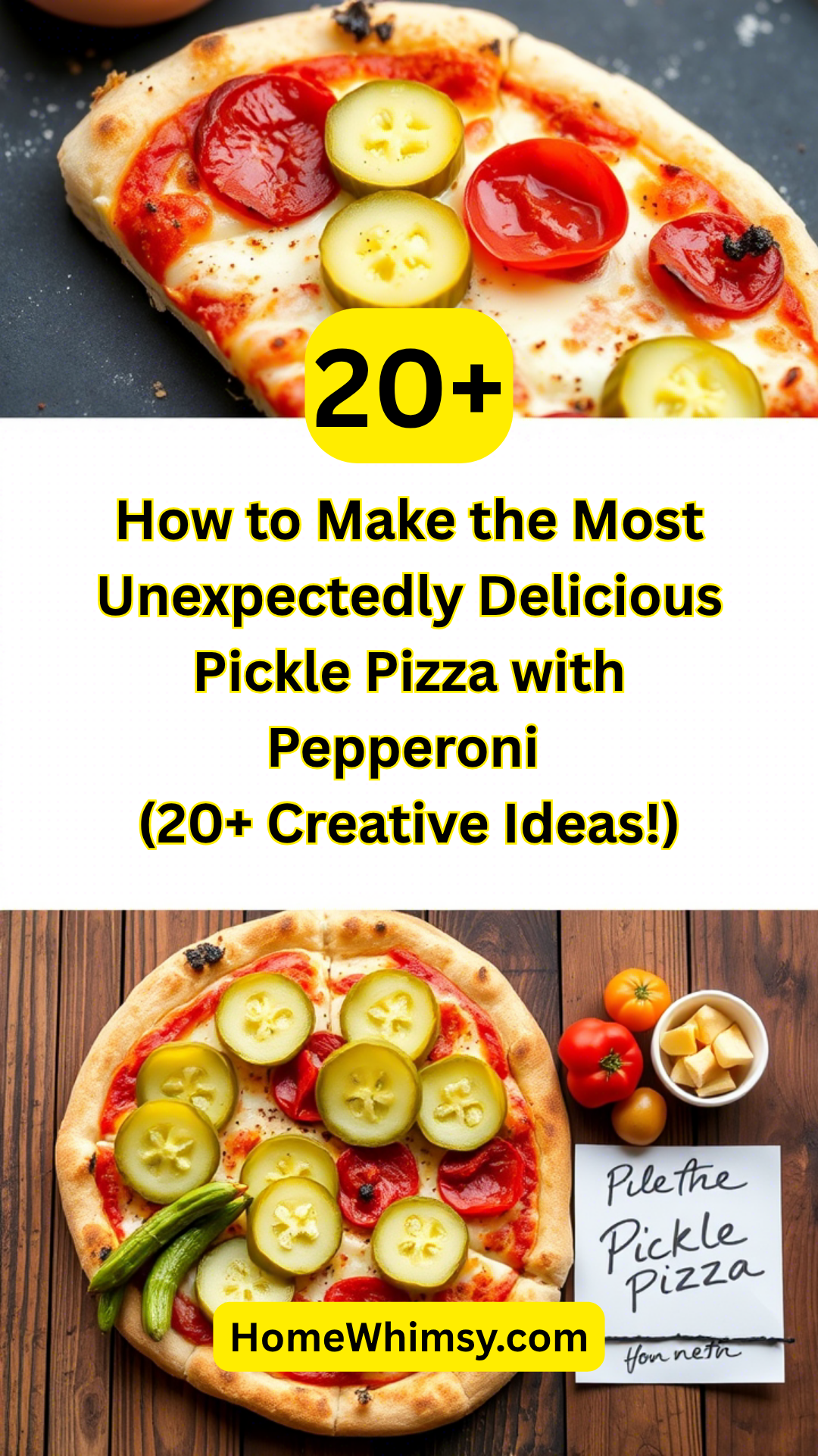 Pickle pizza topping with pepperoni
